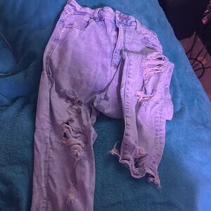 American Eagle Outfitters Ripped Light Blue Skinny Jeans